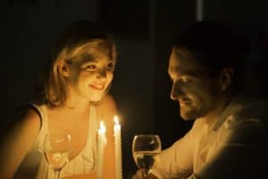 Candlelit dinner at our honeymoon cabins in Gatlinburg TN.