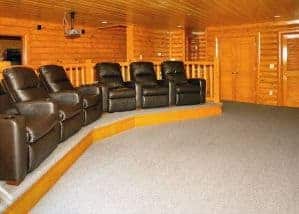 Movie theater room in a Pigeon Forge cabin